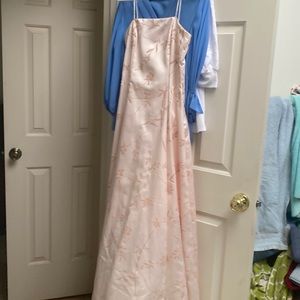 Blushing pink a line dress strapless